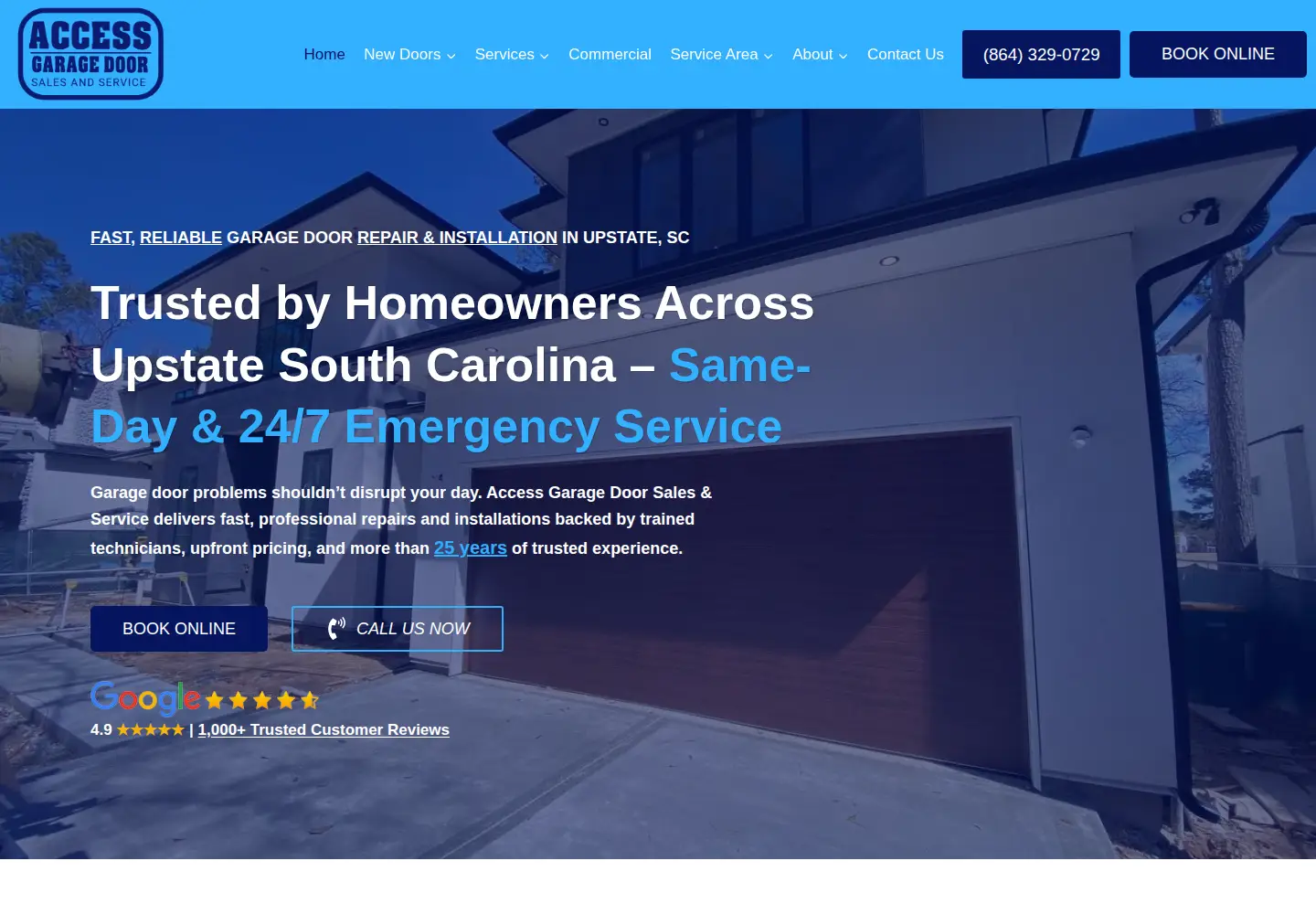 Screenshot of garagedooraid.com
