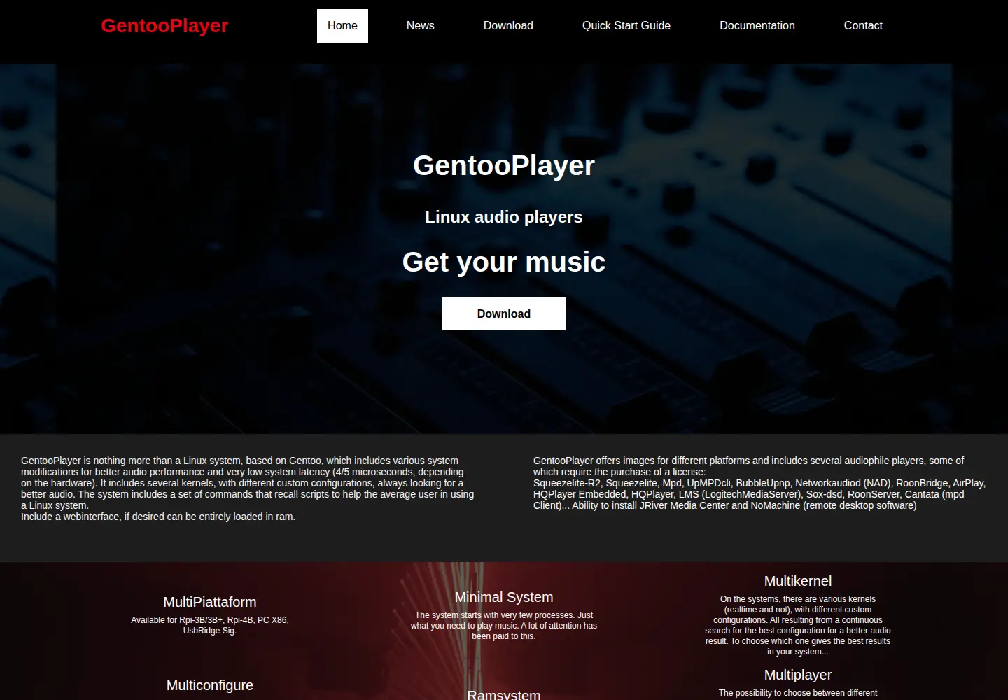 Captured homepage of gentooplayers.com in the current scan