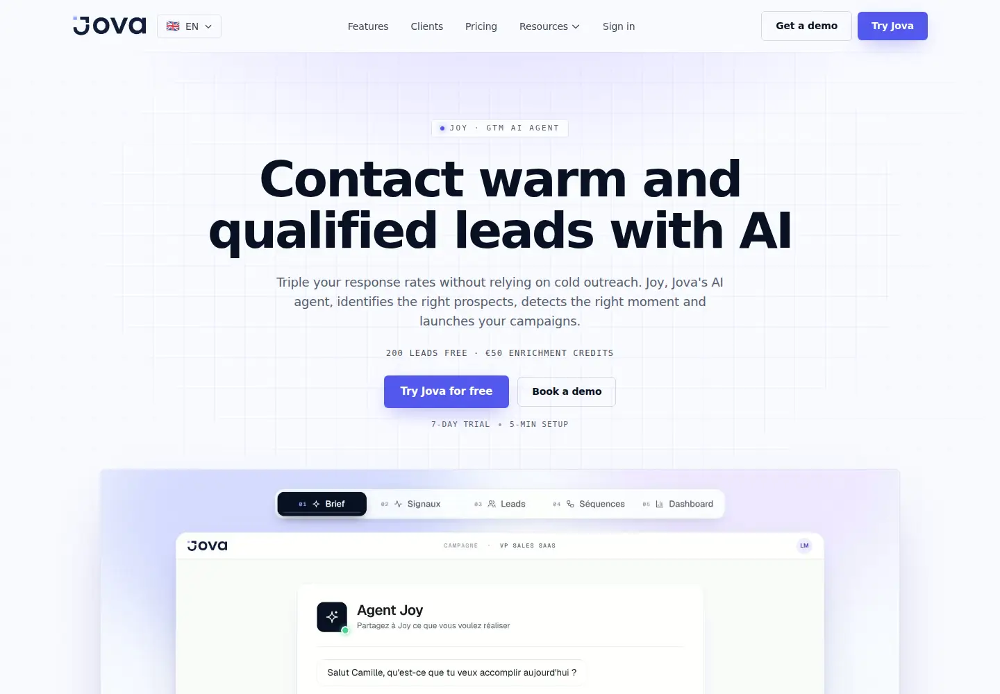 Screenshot of getjova.com