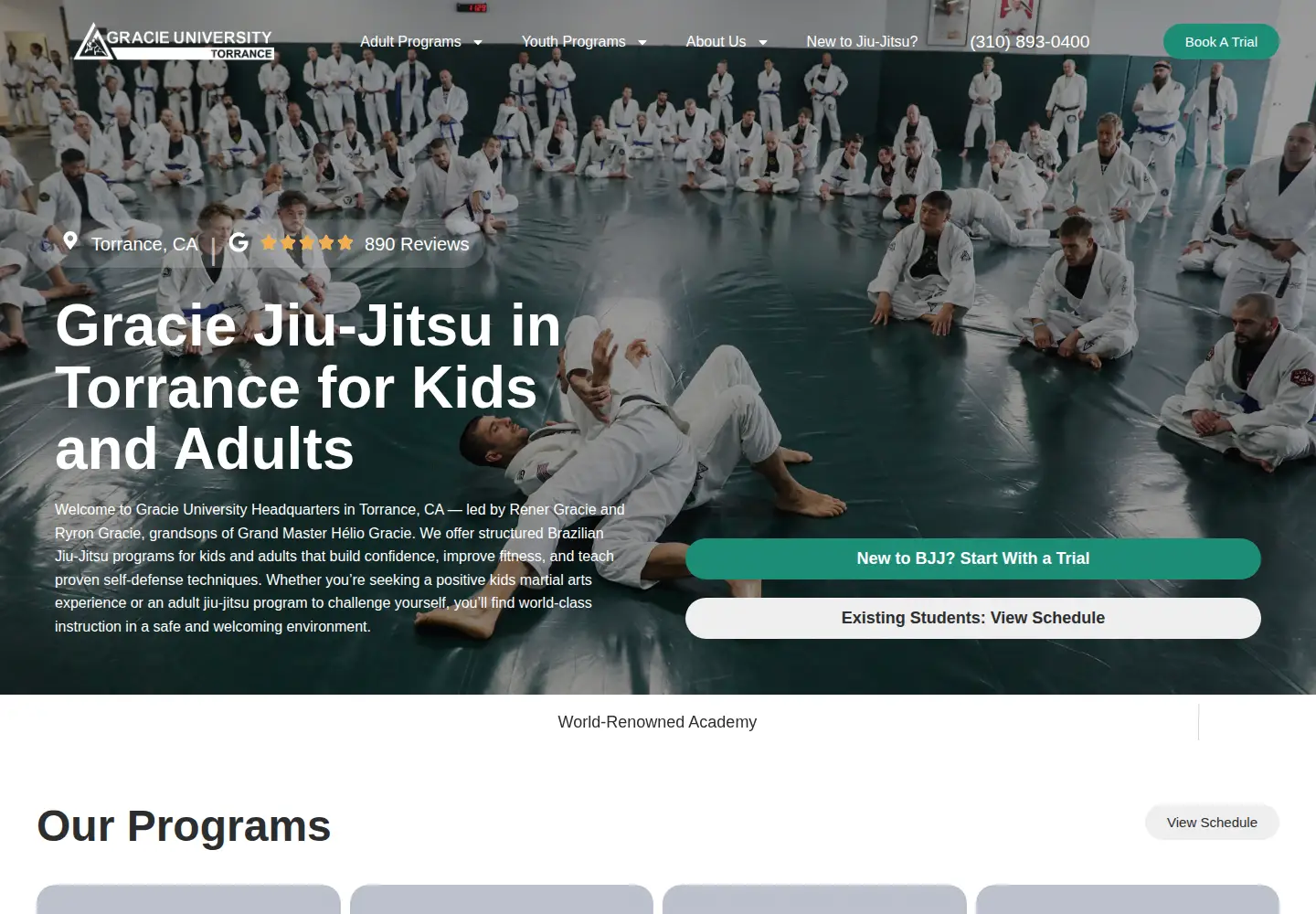 Captured homepage of gracie-torrance.com in the current scan