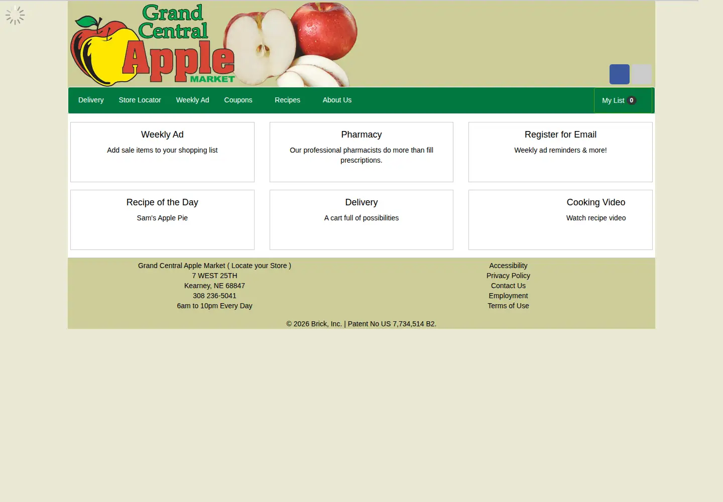 Captured homepage of grandcentralkearney.com in the current scan