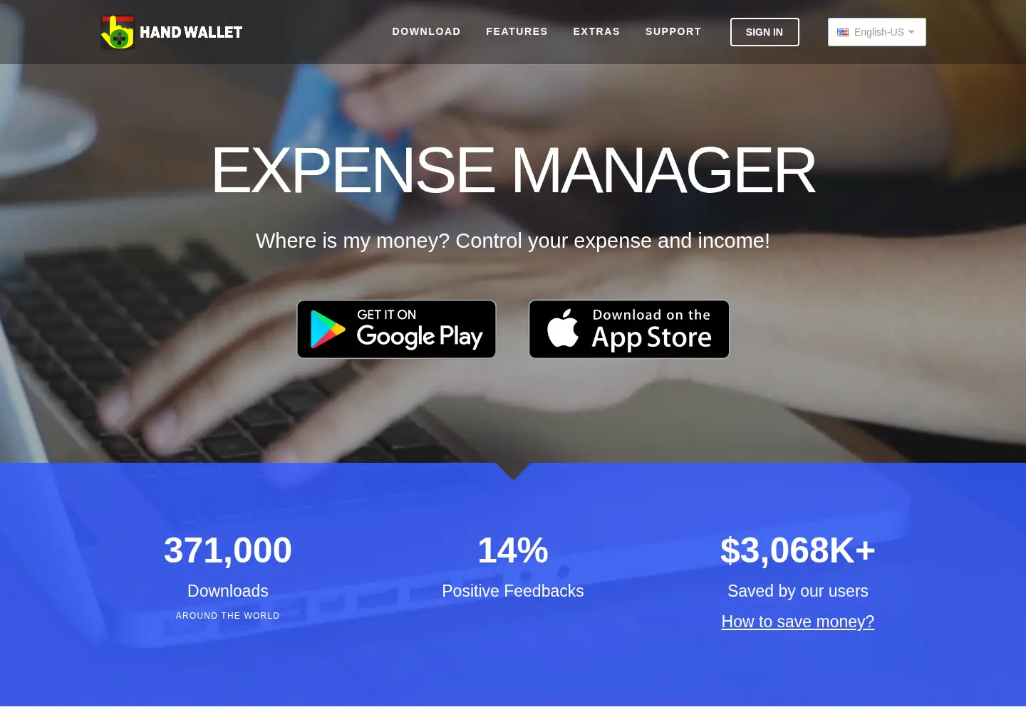 Screenshot of handwallet.com