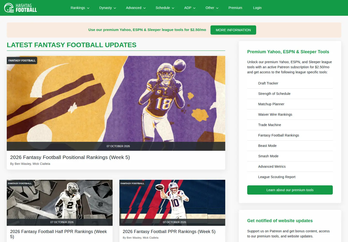 Screenshot of hashtagfootball.com