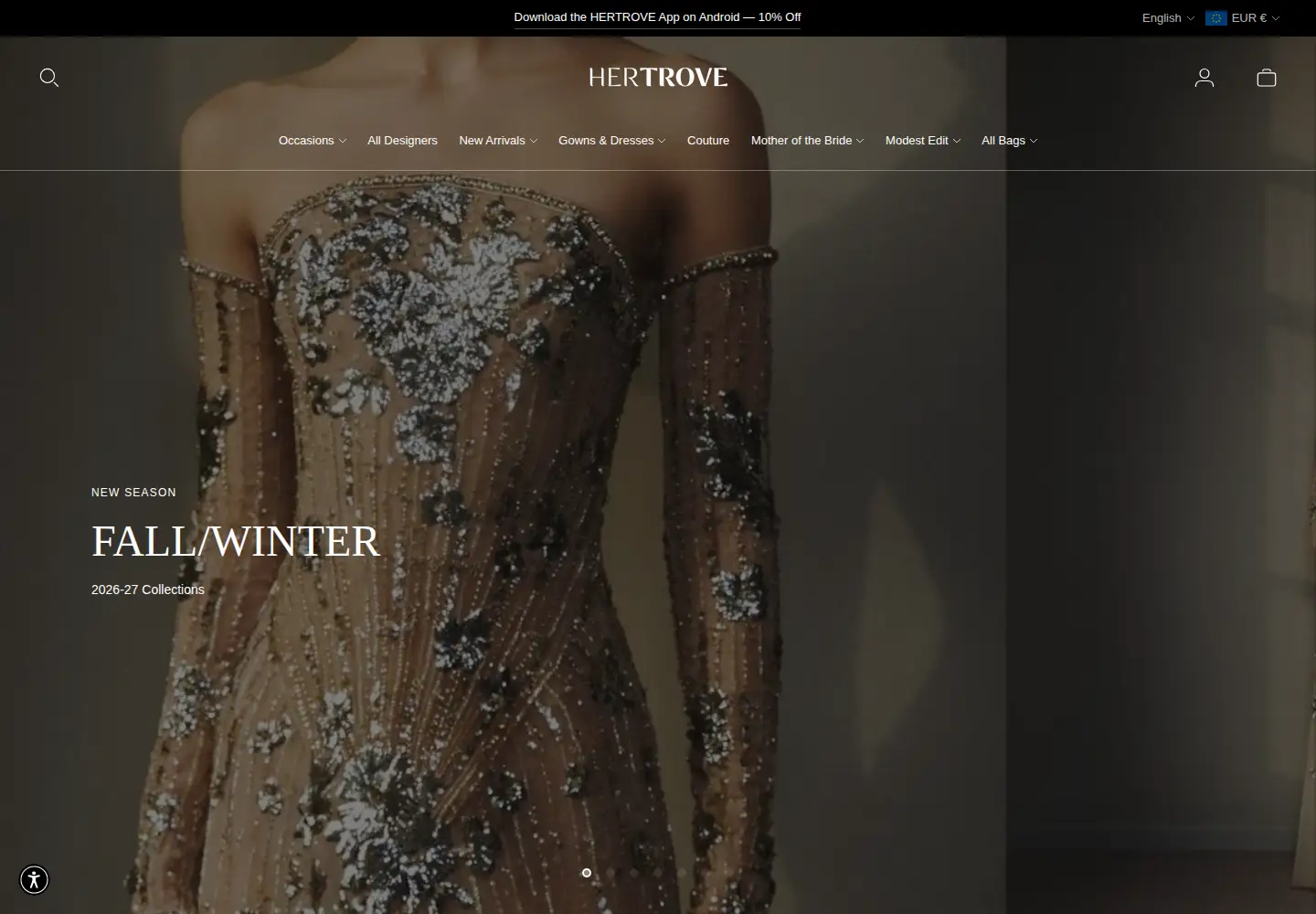 Screenshot of hertrove.com