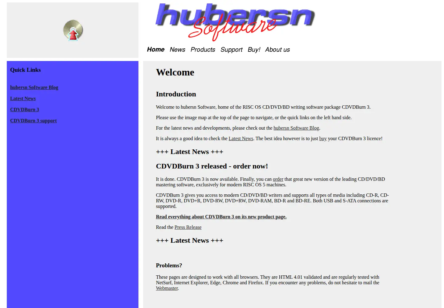 Screenshot of hubersn-software.com