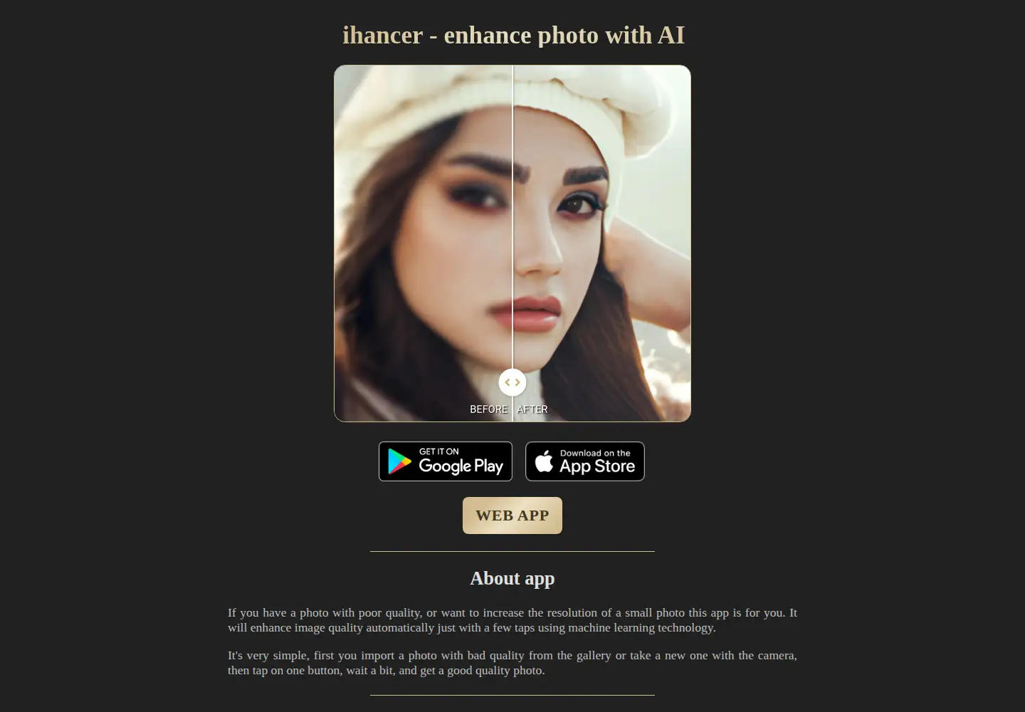 Screenshot of ihancer.com