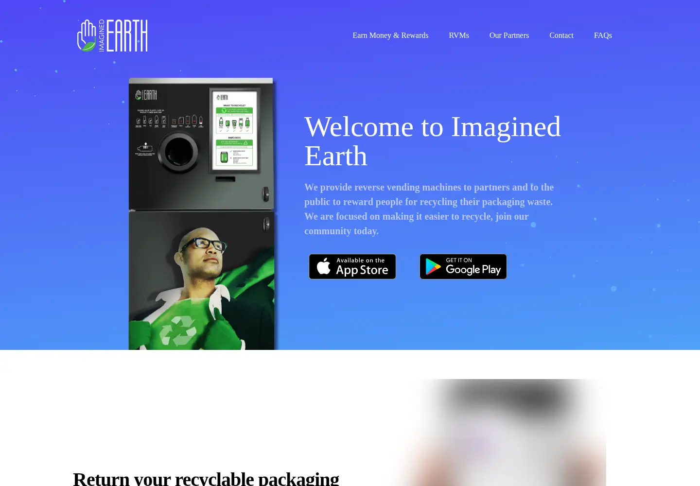 Captured homepage of imaginedearth.com in the current scan