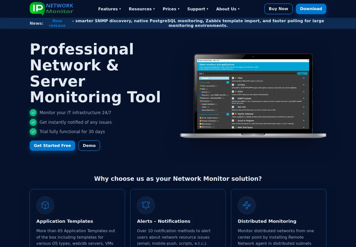 Captured homepage of ipnetwork-monitor.com in the current scan