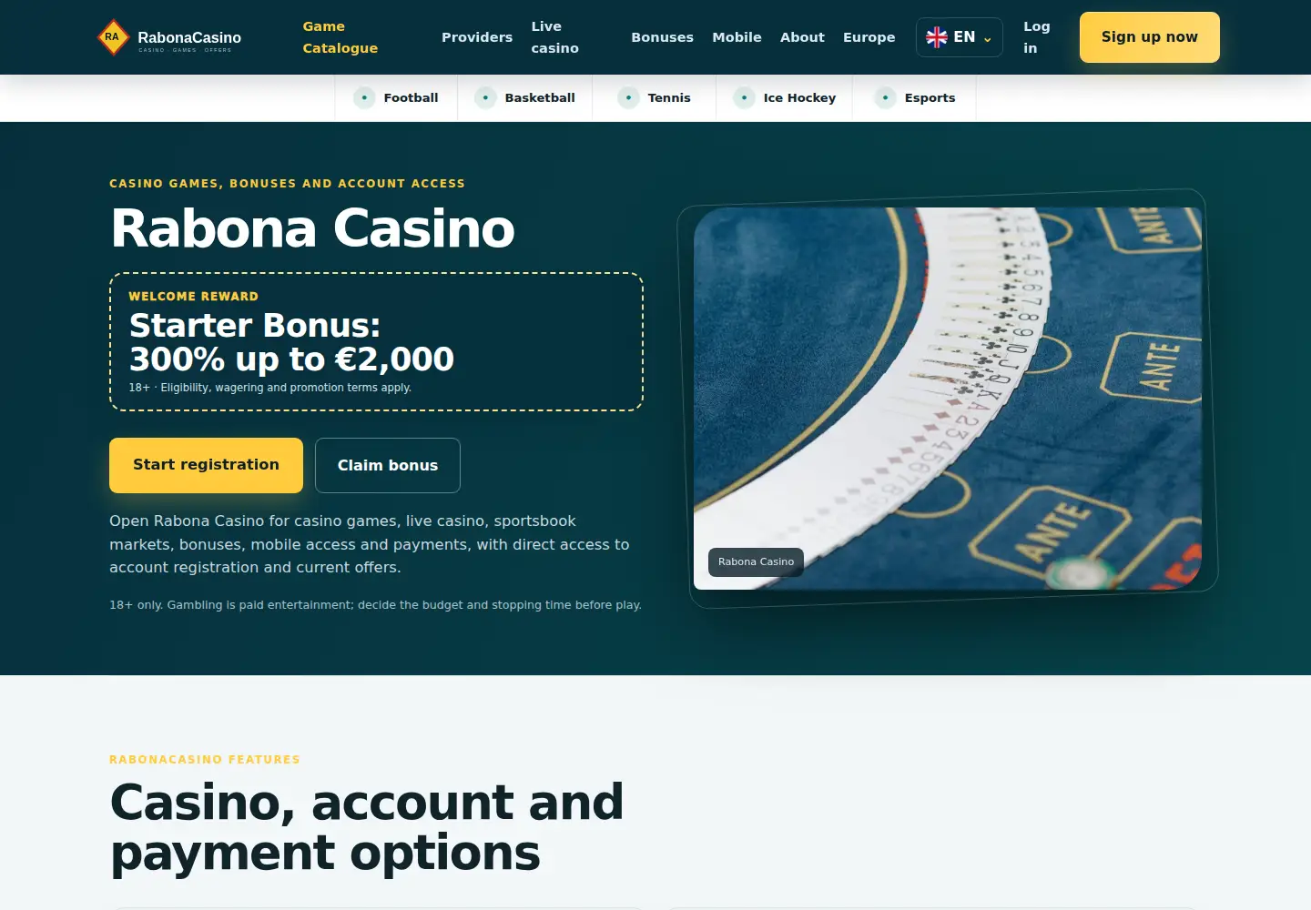 Screenshot of rabonacasino.eu