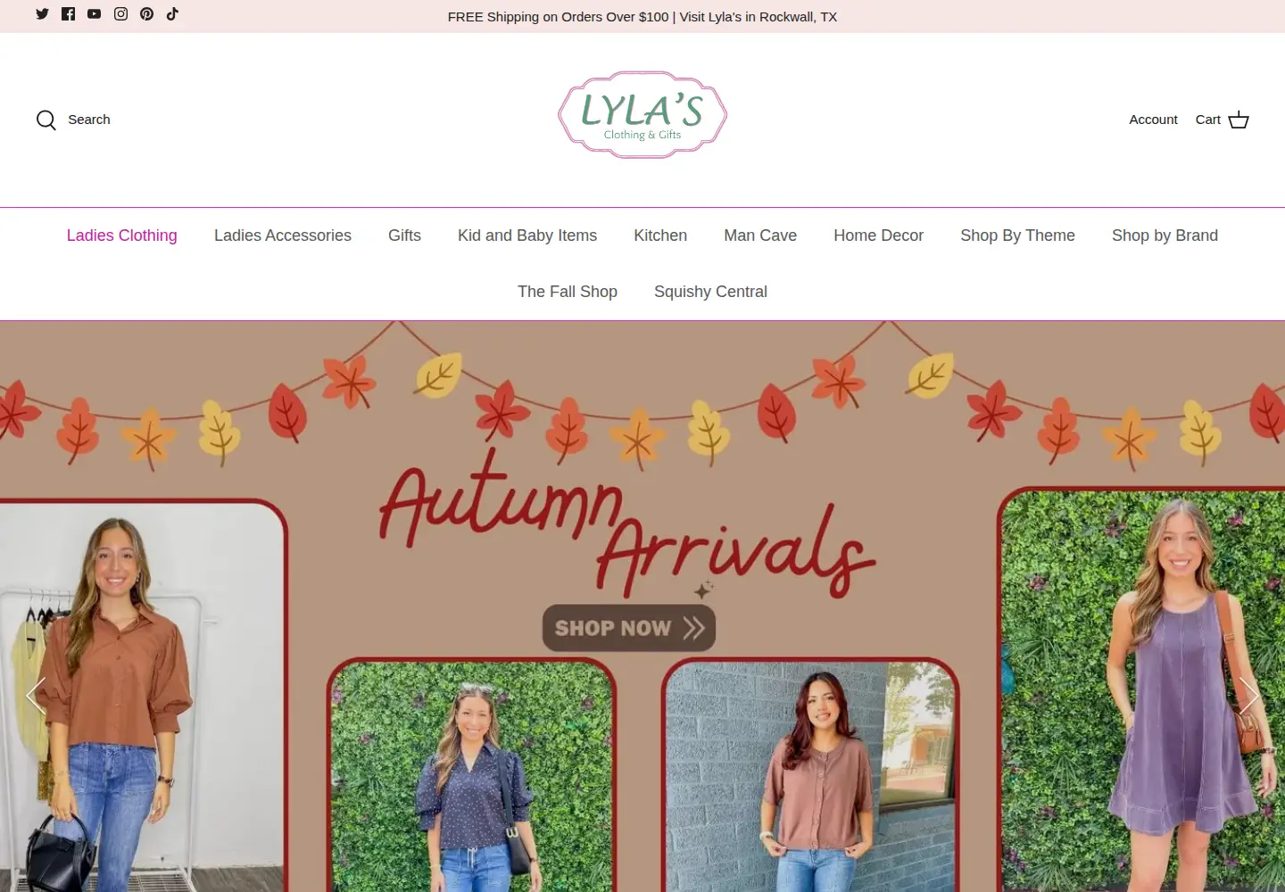 Captured homepage of lylasclothing.com in the current scan