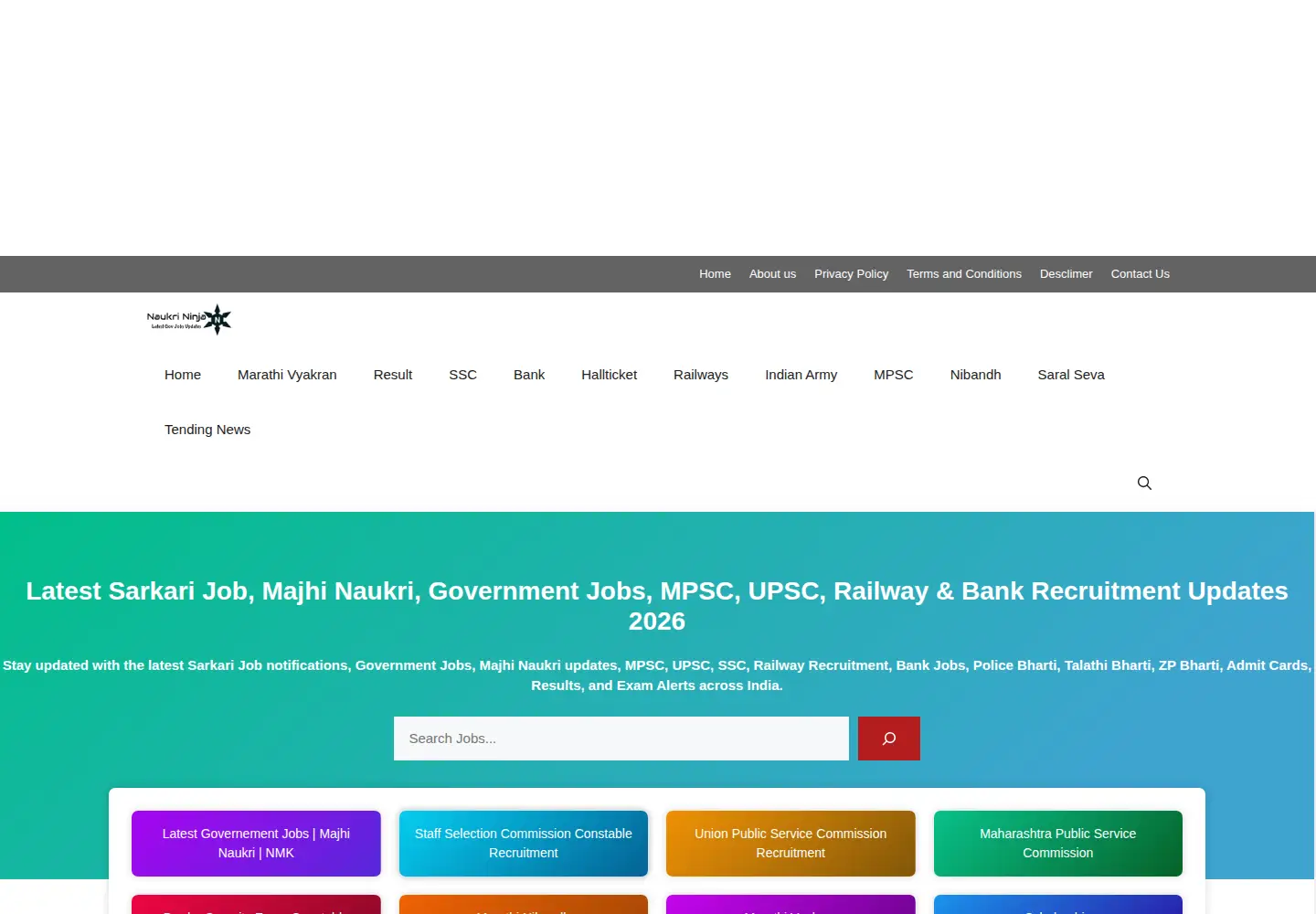 Screenshot of naukrininja.com
