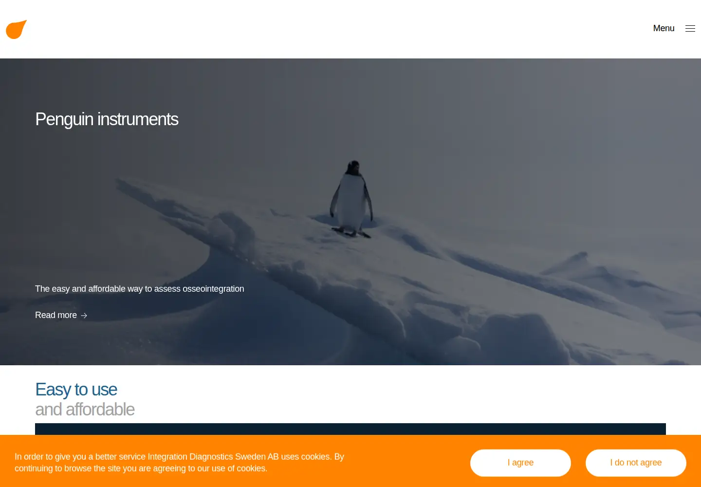 Captured homepage of penguininstruments.com in the current scan