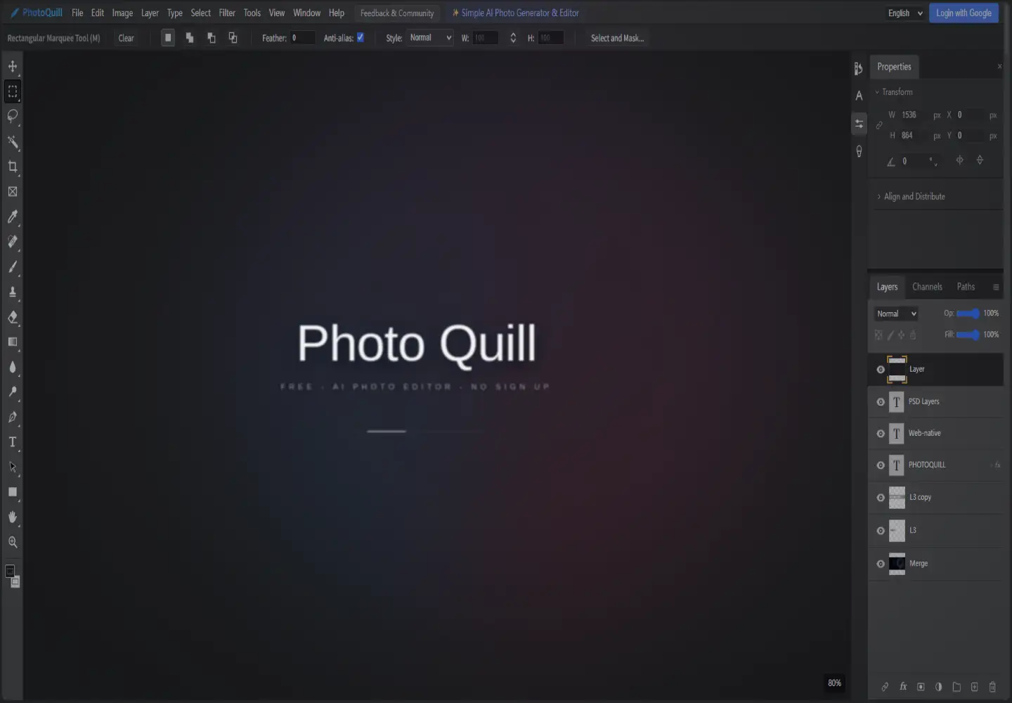 Screenshot of photoquill.com