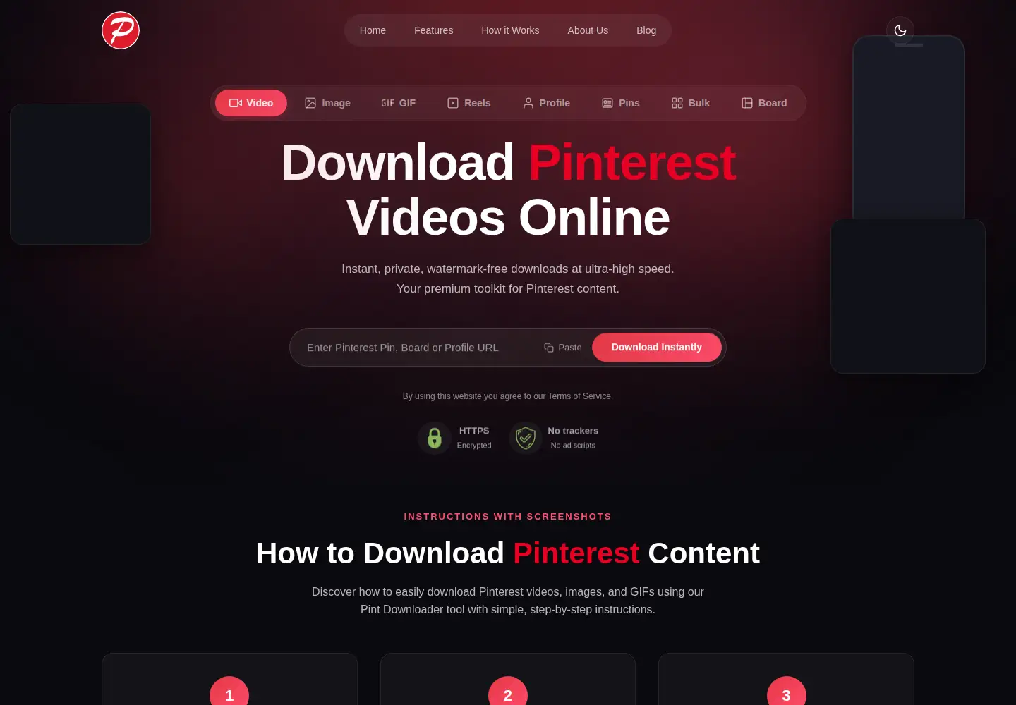 Screenshot of pintdownloader.com