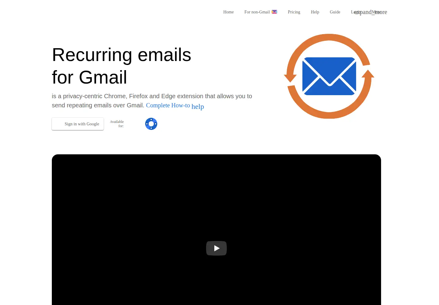 Captured homepage of recurring-emails-for-gmail.com in the current scan