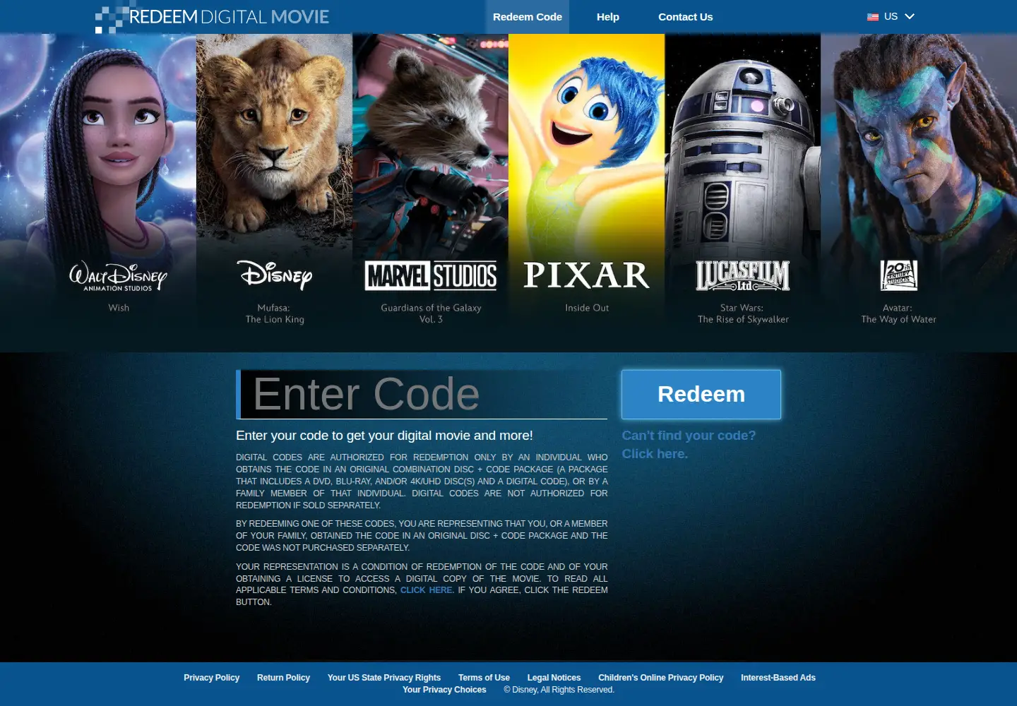 Screenshot of redeemdigitalmovie.com