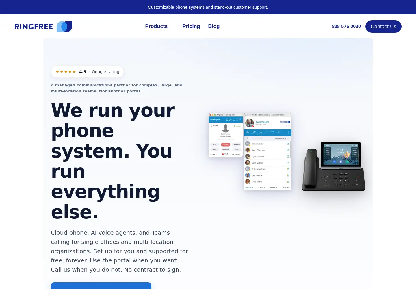 Screenshot of ringfree.com