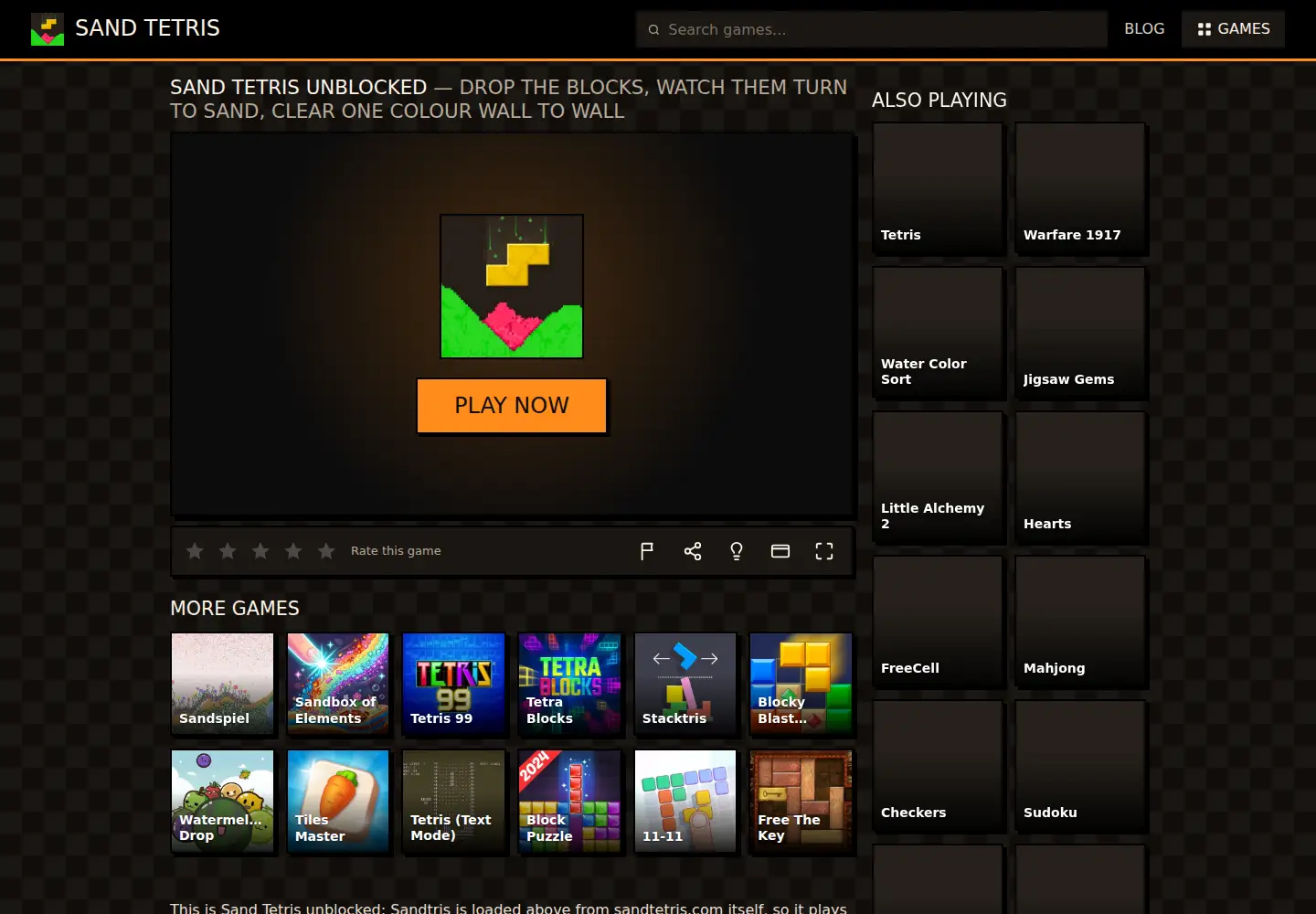 Screenshot of sandtetris.com