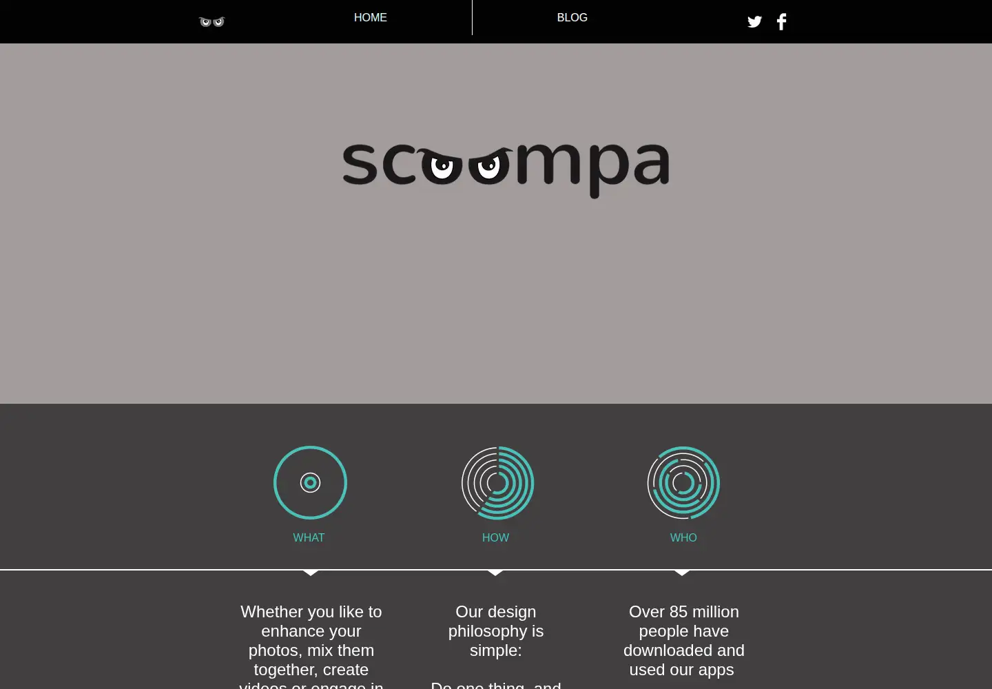 Captured homepage of scoompa.com in the current scan