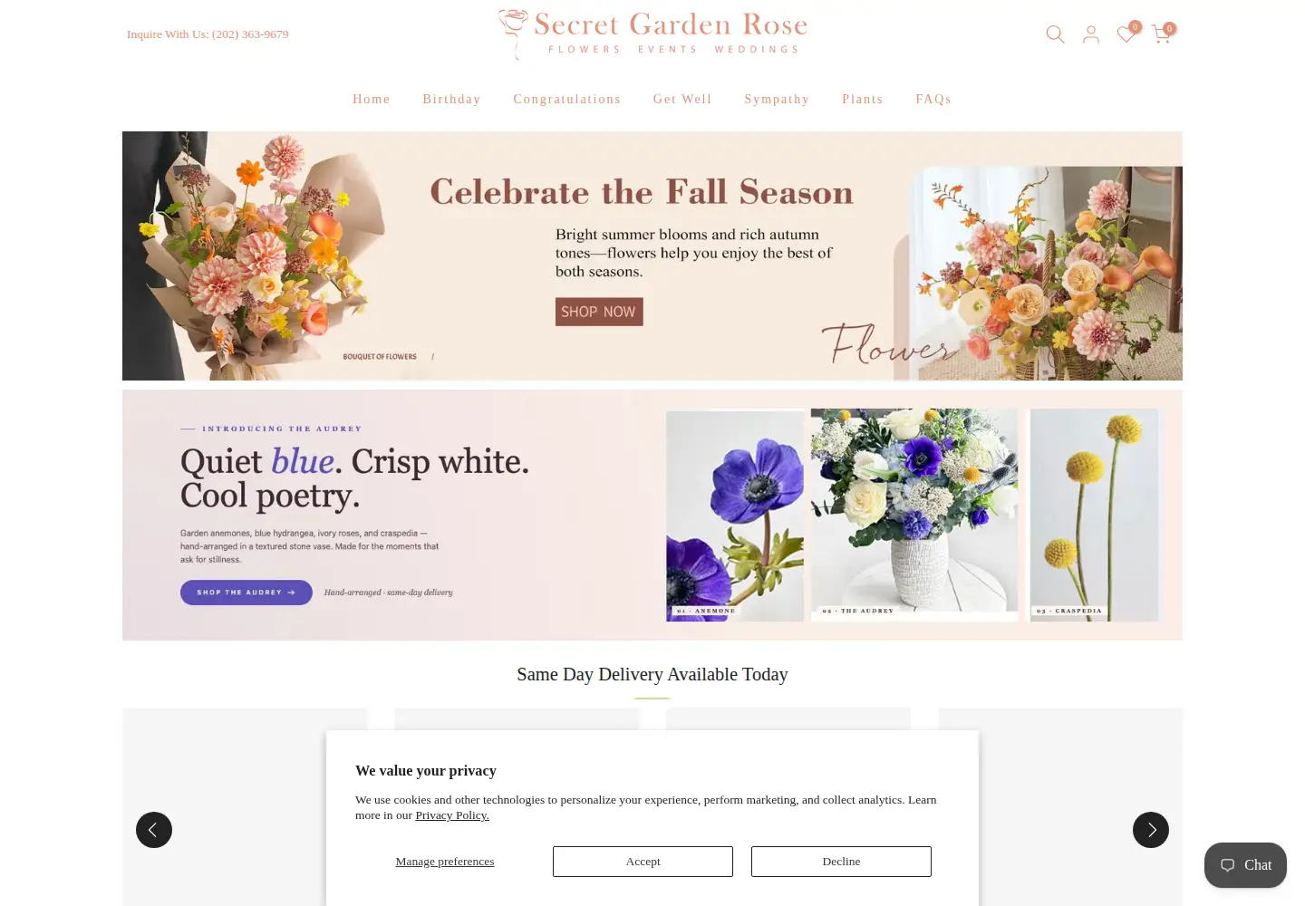 Captured homepage of secretgardenrose.com in the current scan