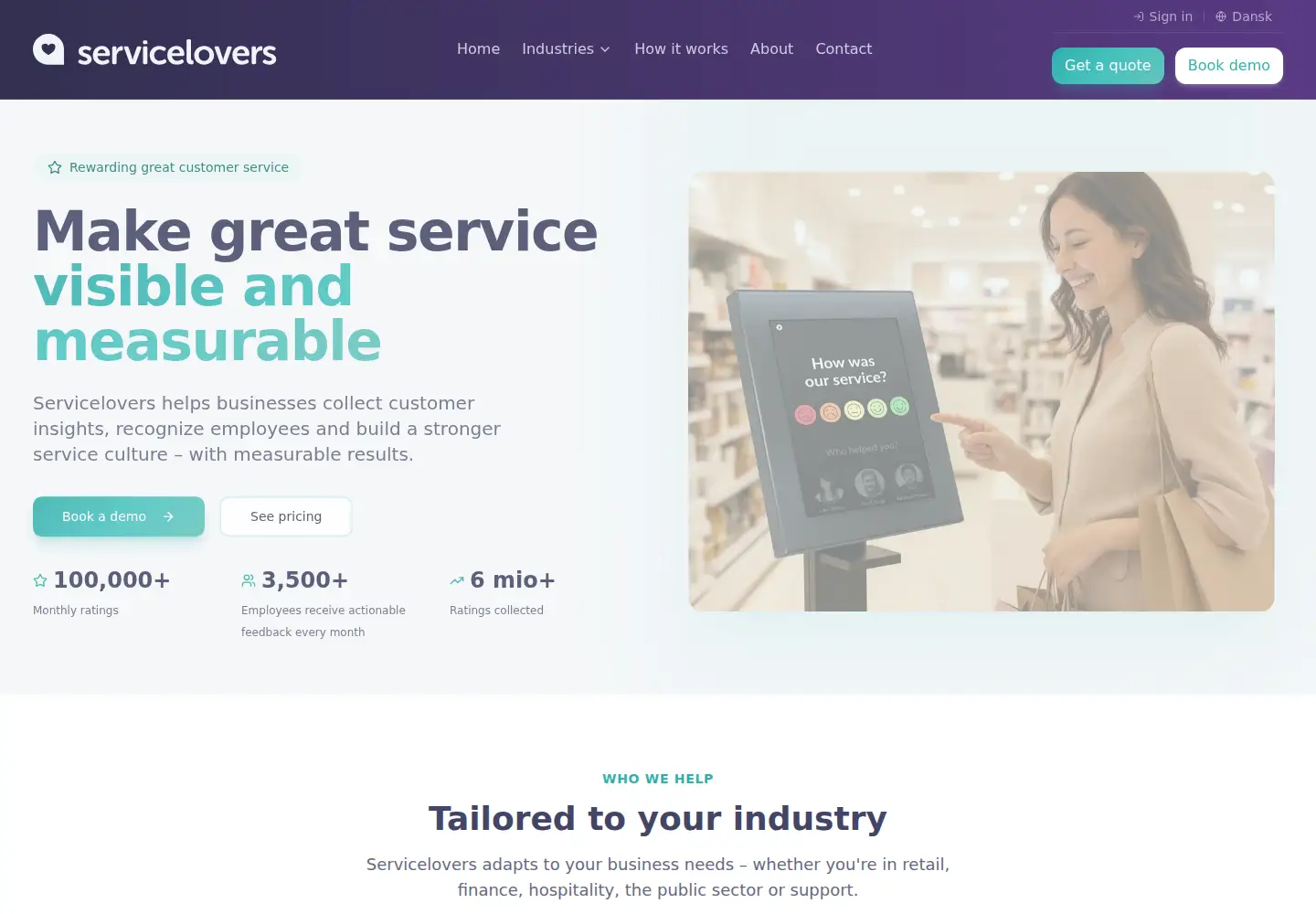 Captured homepage of servicelovers.com in the current scan