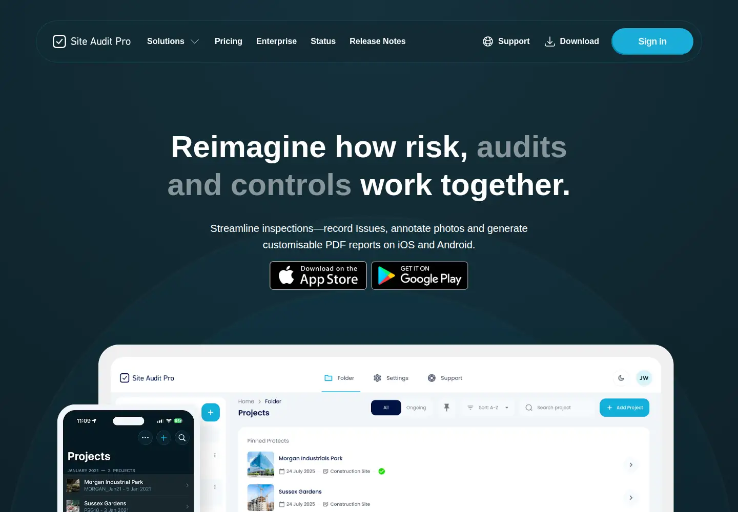 Captured homepage of siteauditpro.com in the current scan