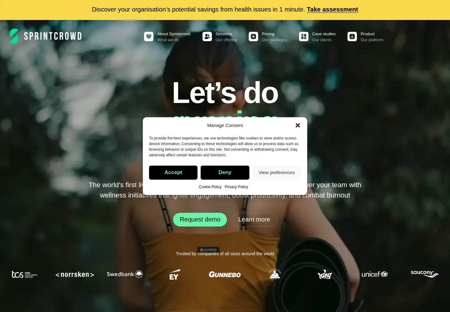 Captured homepage of sprintcrowd.com in the current scan