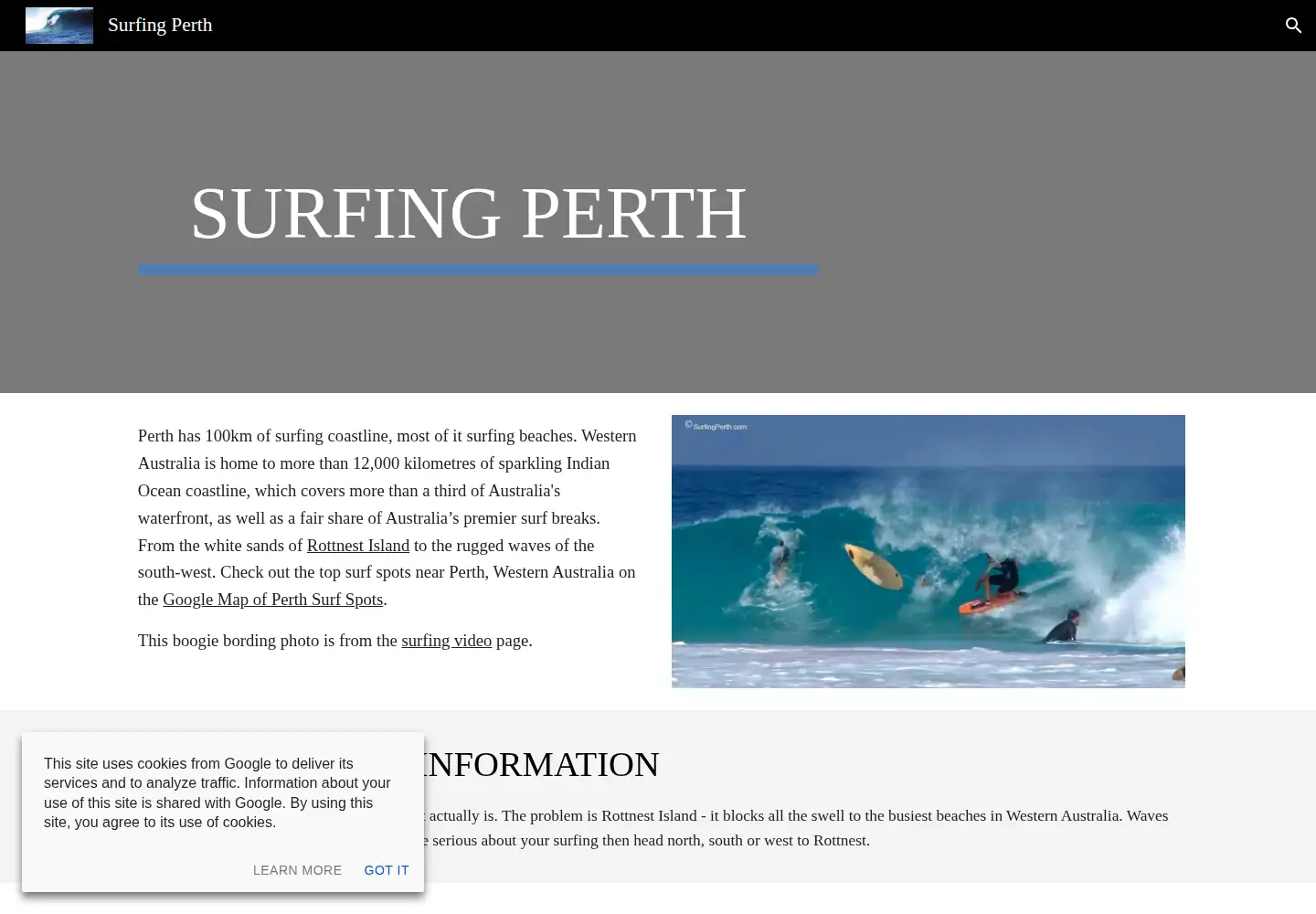Screenshot of surfingperth.com