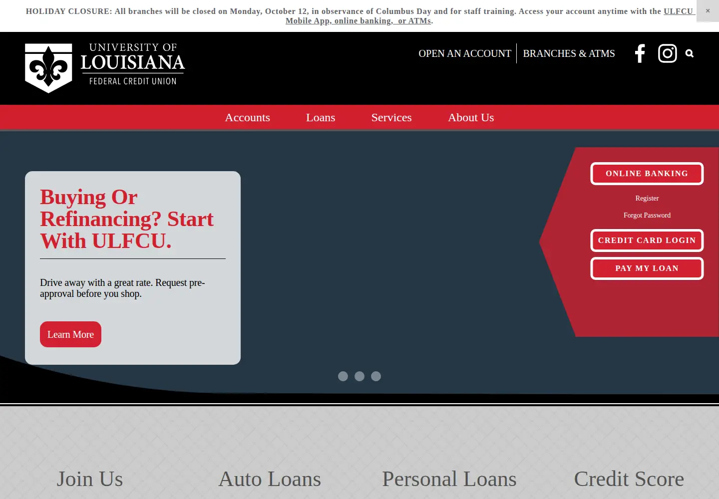 Screenshot of ulfcu.com