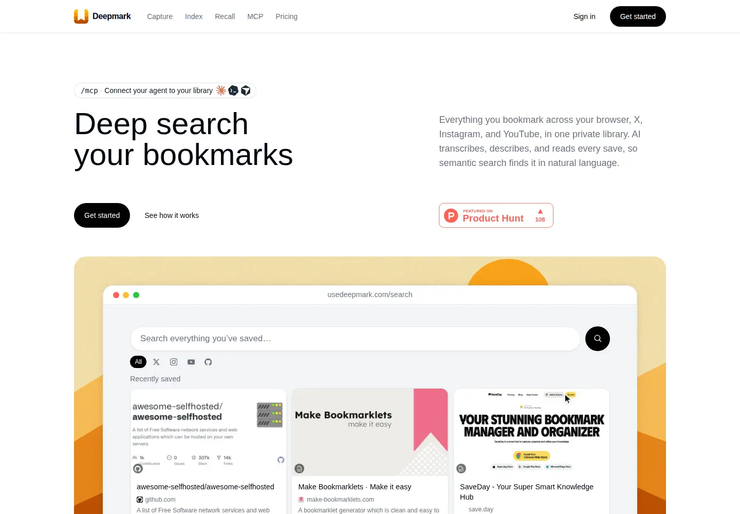 Screenshot of usedeepmark.com