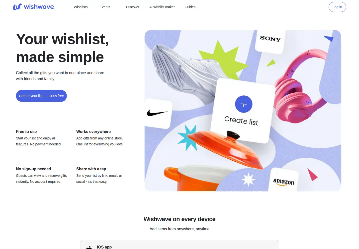 Screenshot of wishwave.com