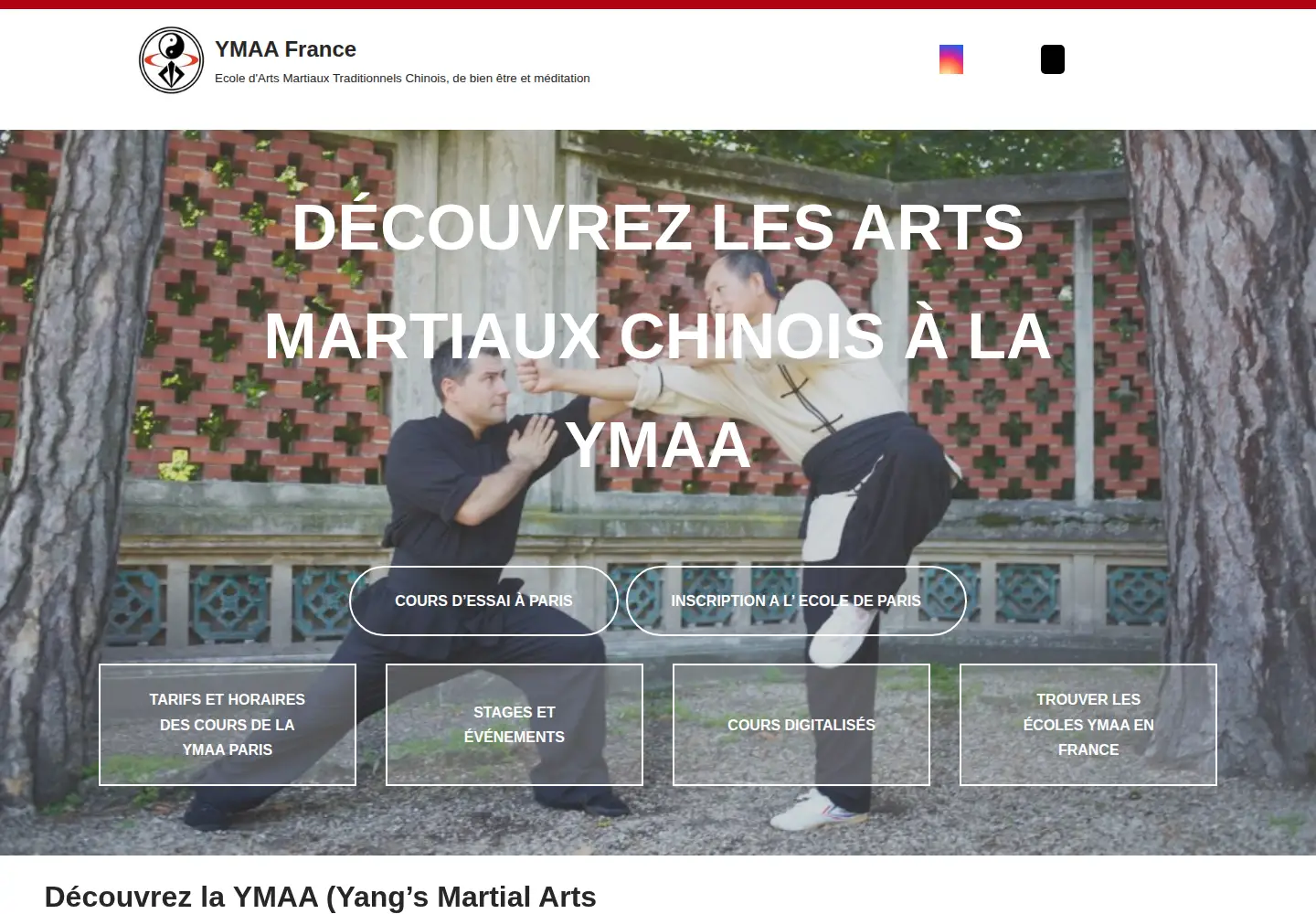 Captured homepage of ymaafrance.com in the current scan