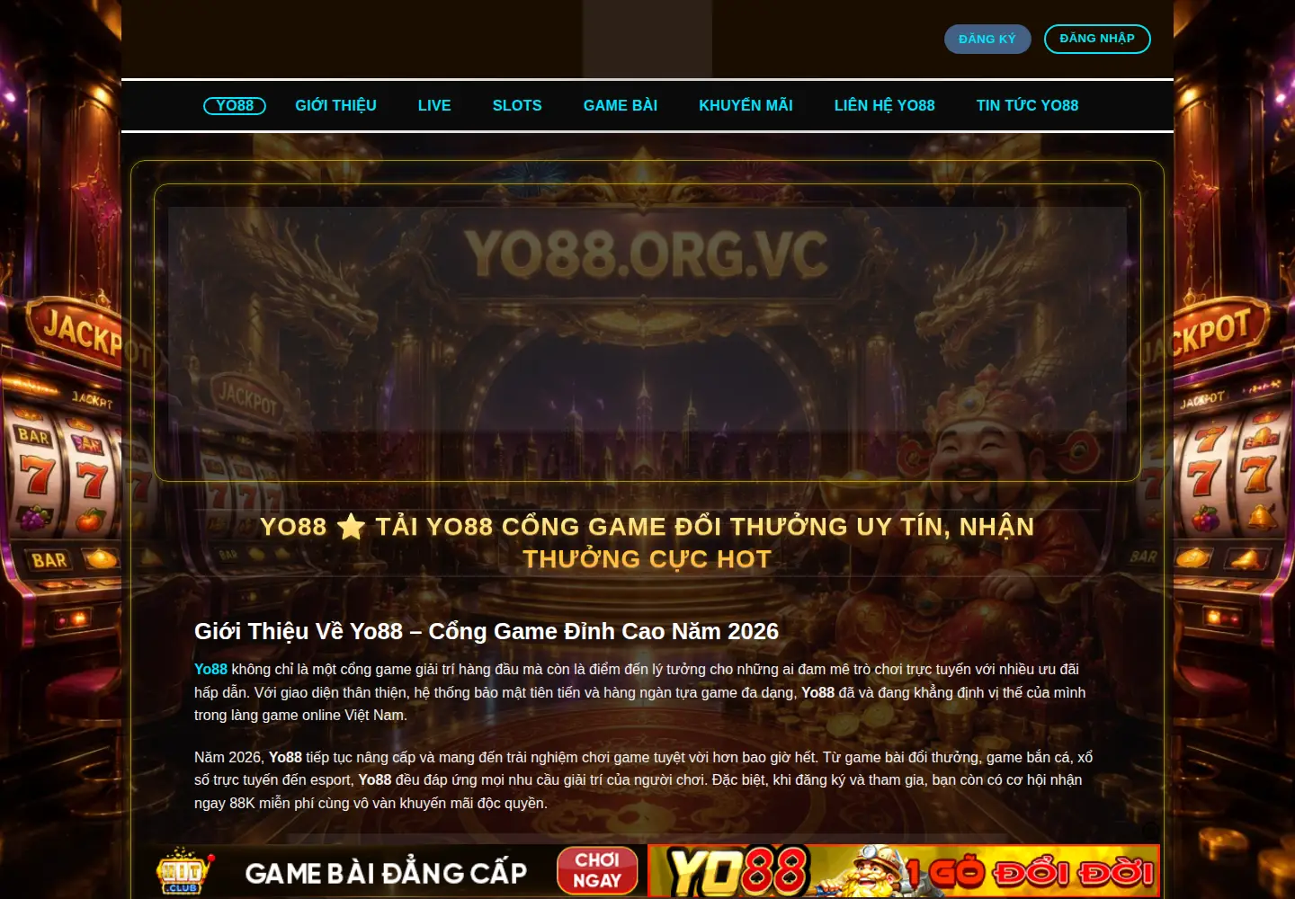 Captured homepage of yo88onl.com in the current scan