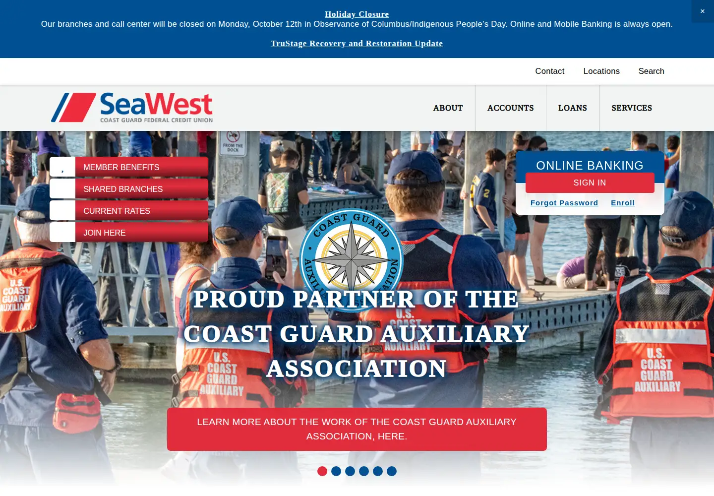 Captured homepage of seawest.coop in the current scan