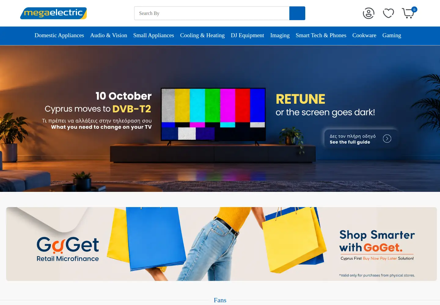 Captured homepage of megaelectric.cy in the current scan