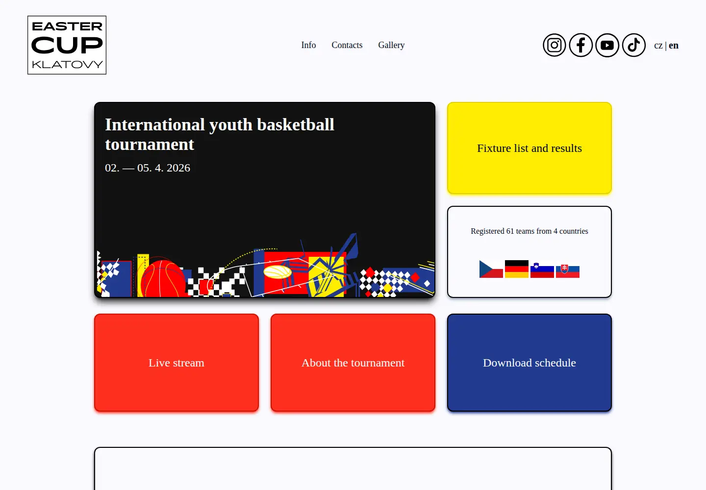 Captured homepage of eastercupklatovy.cz in the current scan