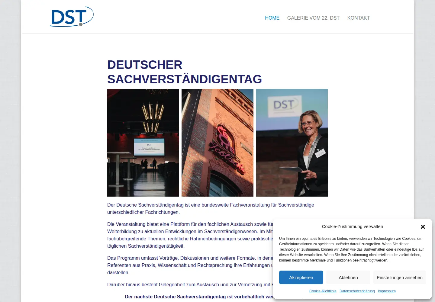 Screenshot of deutscher-sachverstaendigentag.de
