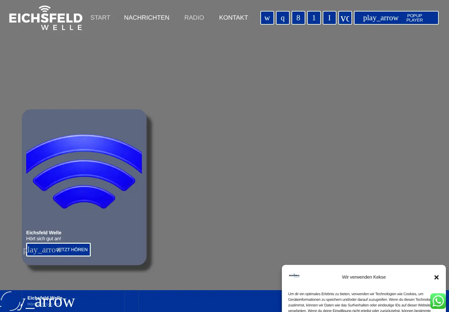 Captured homepage of eichsfeld-welle.de in the current scan