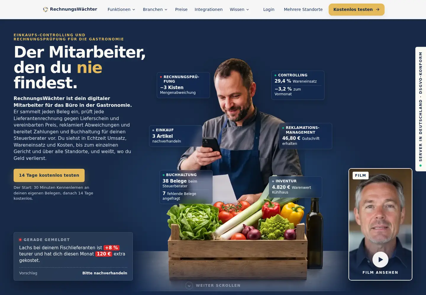 Captured homepage of rechnungswaechter.de in the current scan