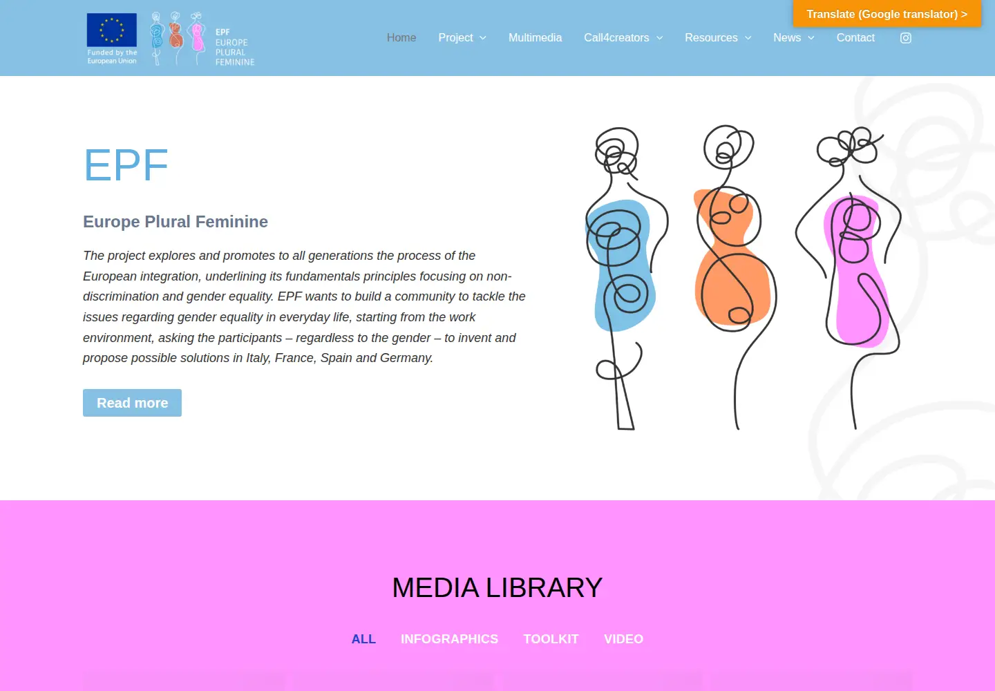 Captured homepage of epf-cerv.eu in the current scan