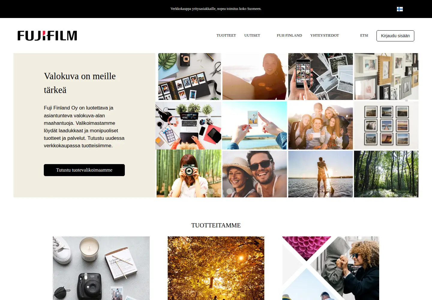 Captured homepage of fuji.fi in the current scan