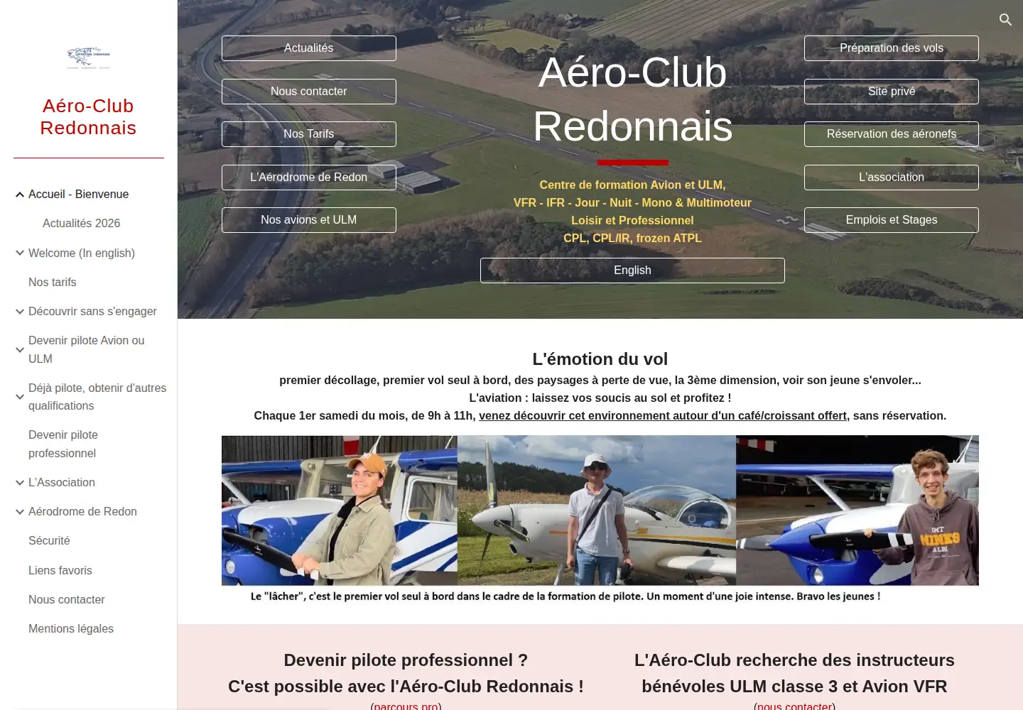 Captured homepage of acredon.fr in the current scan