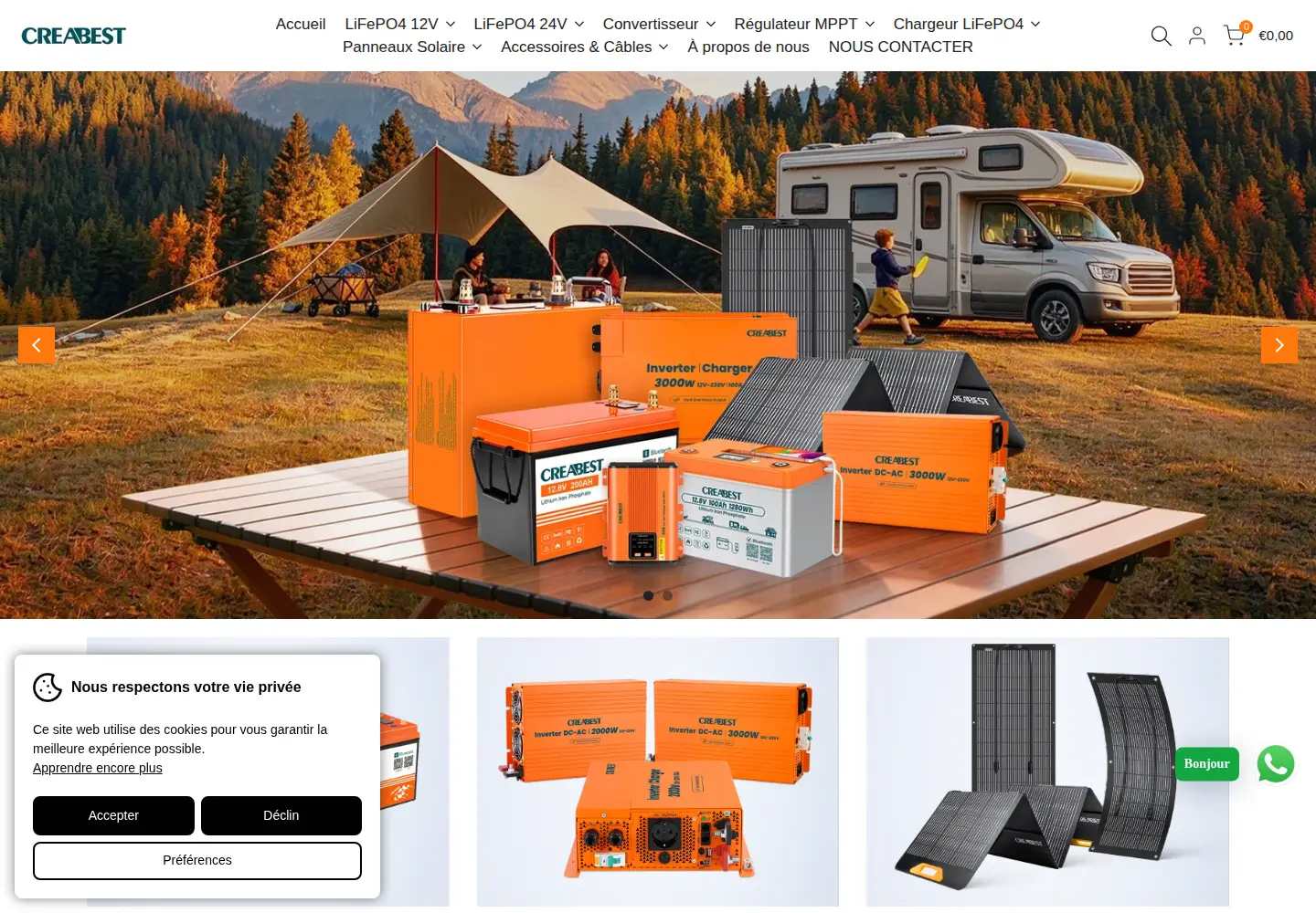 Captured homepage of creabest.fr in the current scan