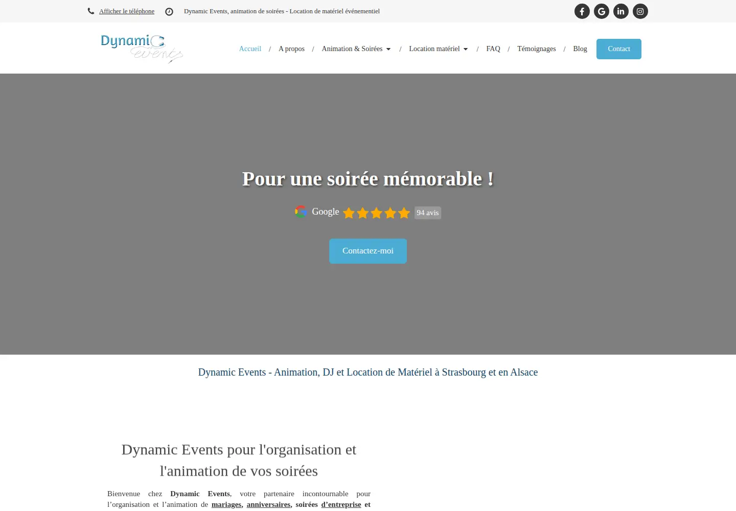 Screenshot of dynamic-events.fr