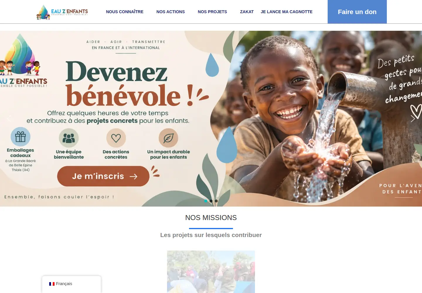 Screenshot of eauzenfants.fr