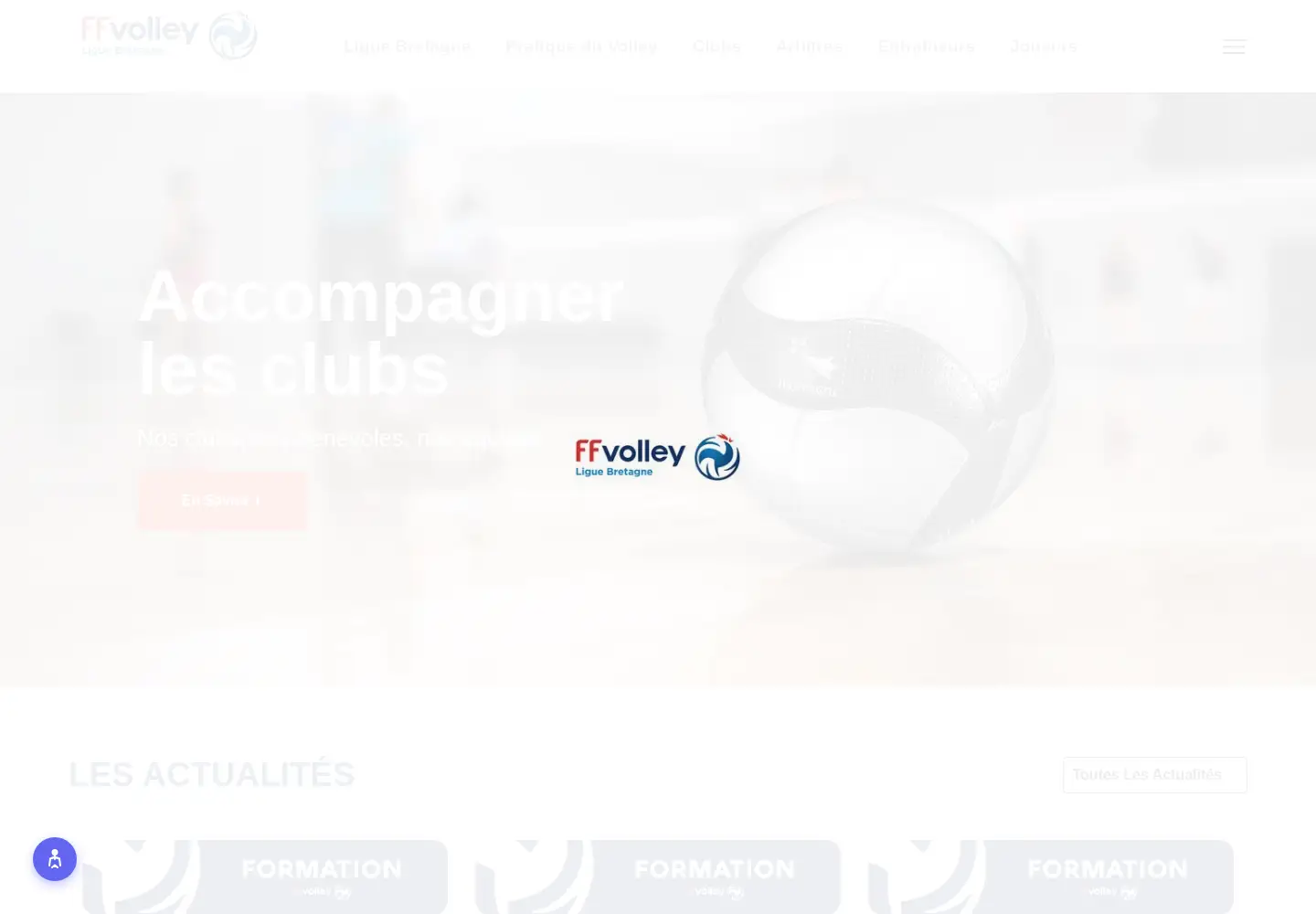 Captured homepage of volleybretagne.fr in the current scan