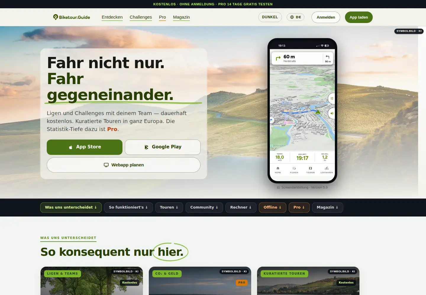Screenshot of biketour.guide