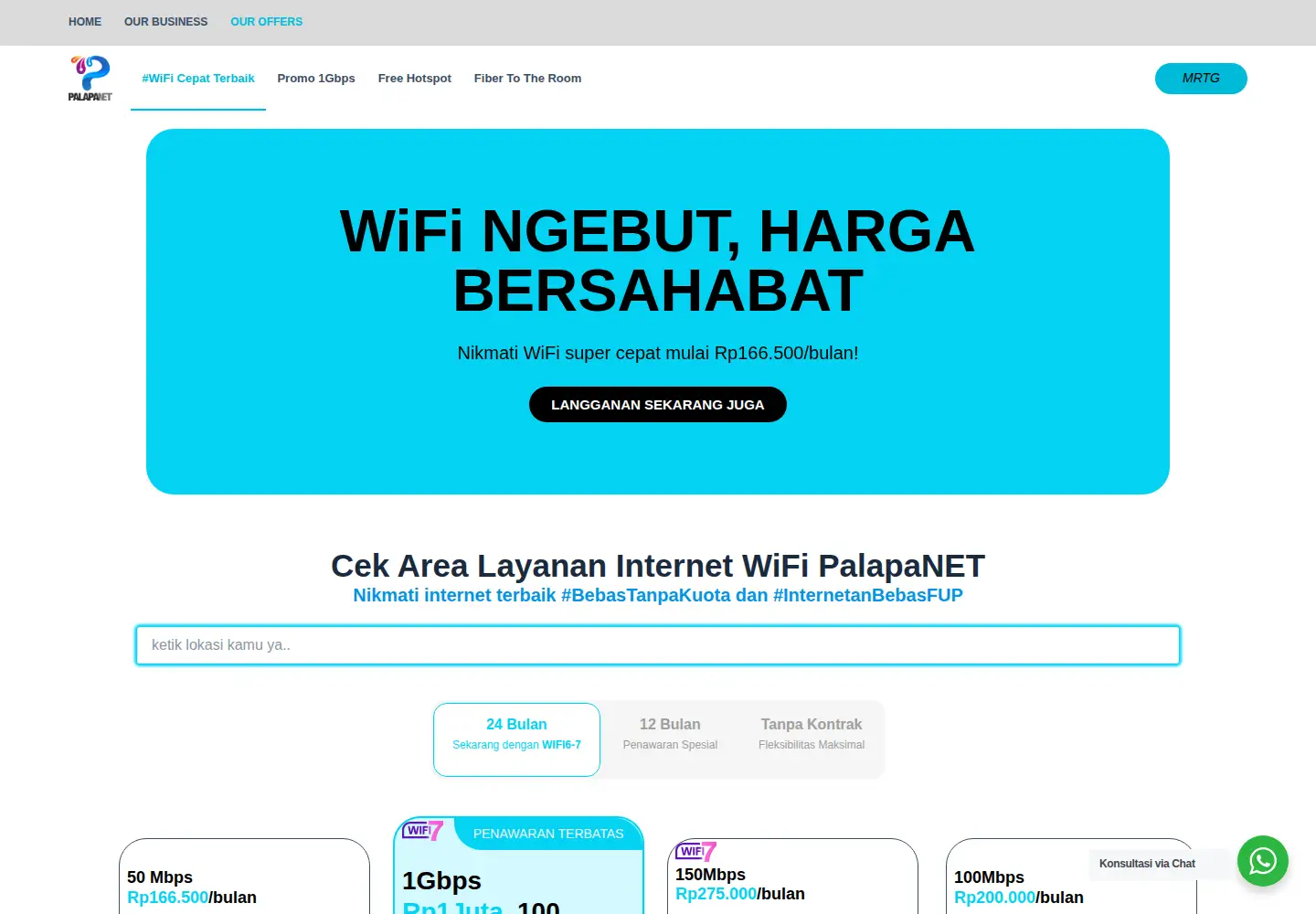 Screenshot of palapa.net.id