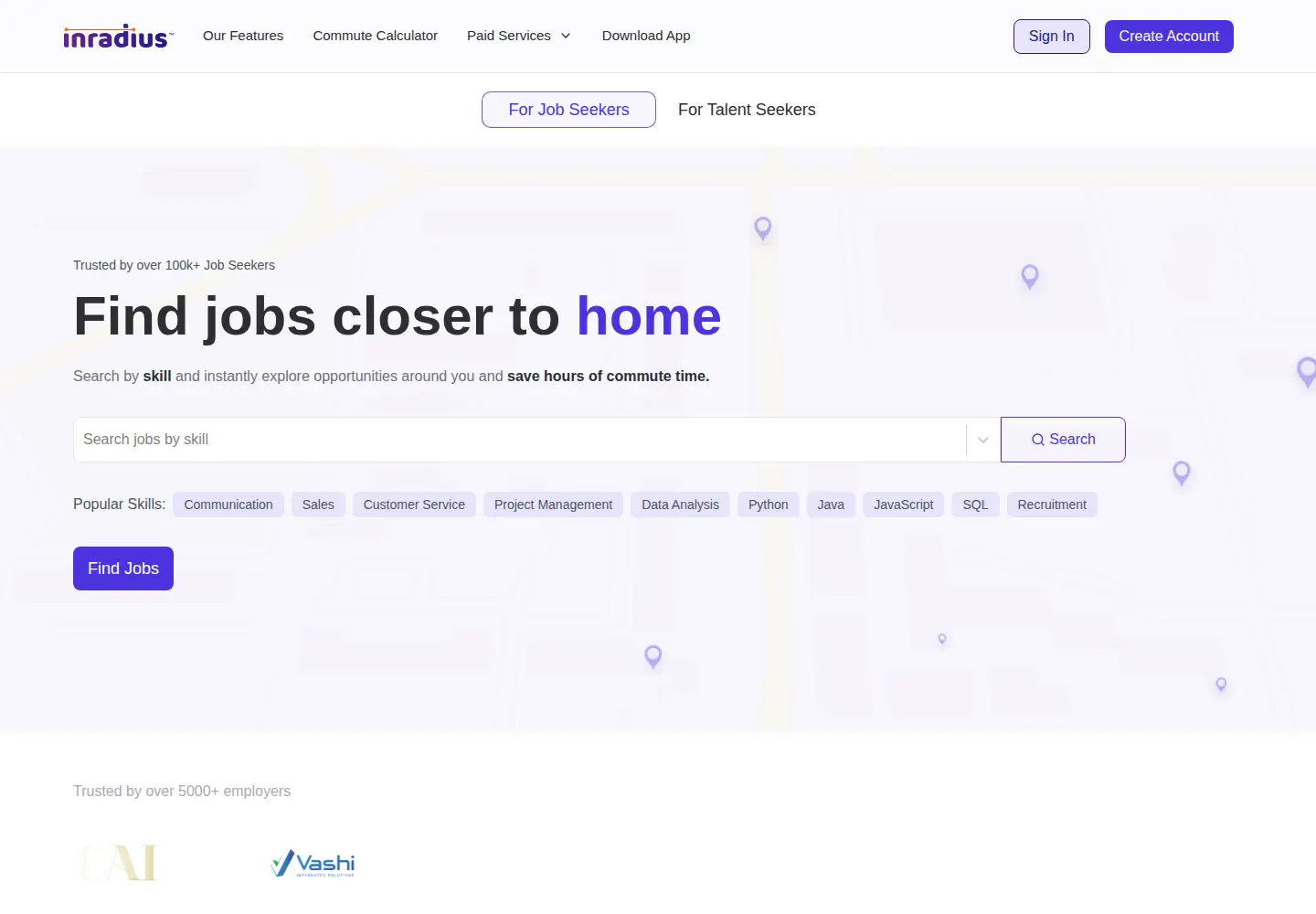 Screenshot of inradius.in