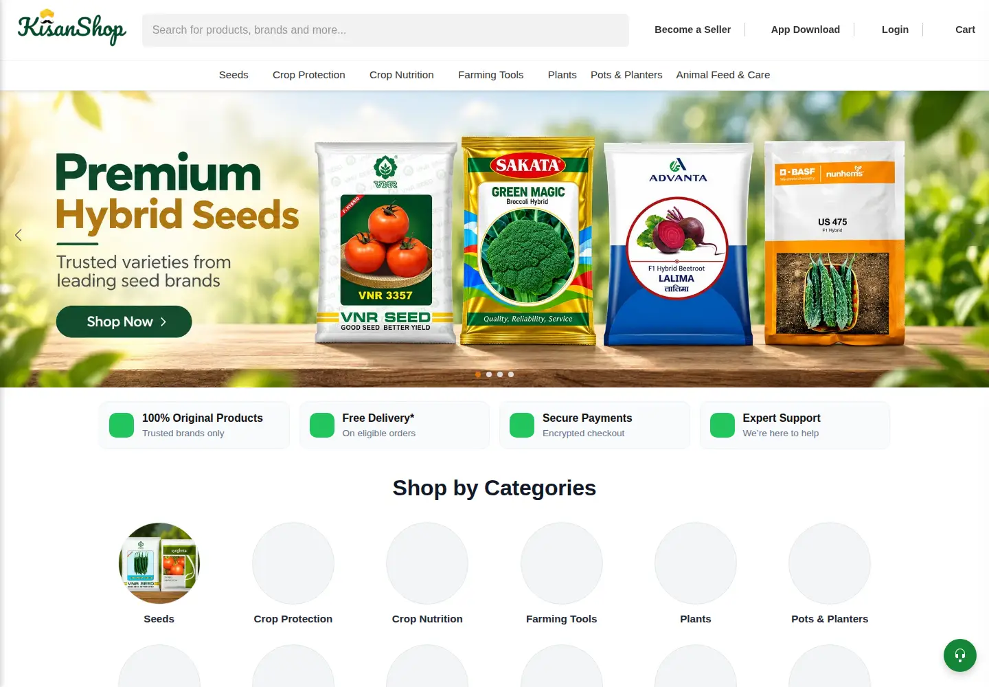 Screenshot of kisanshop.in